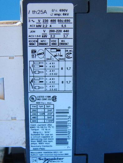 Used TELEMECANIQUE Contactor LC1D09REQ3826G15 #10199
