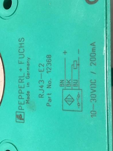 Used PEPPERL & FUCHS Inductive Sensor Ring RJ43-E2 #120778