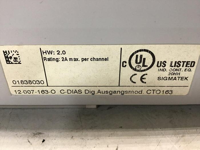 Used SIGMATEK Module 12-007-163-O CTO163 #141478