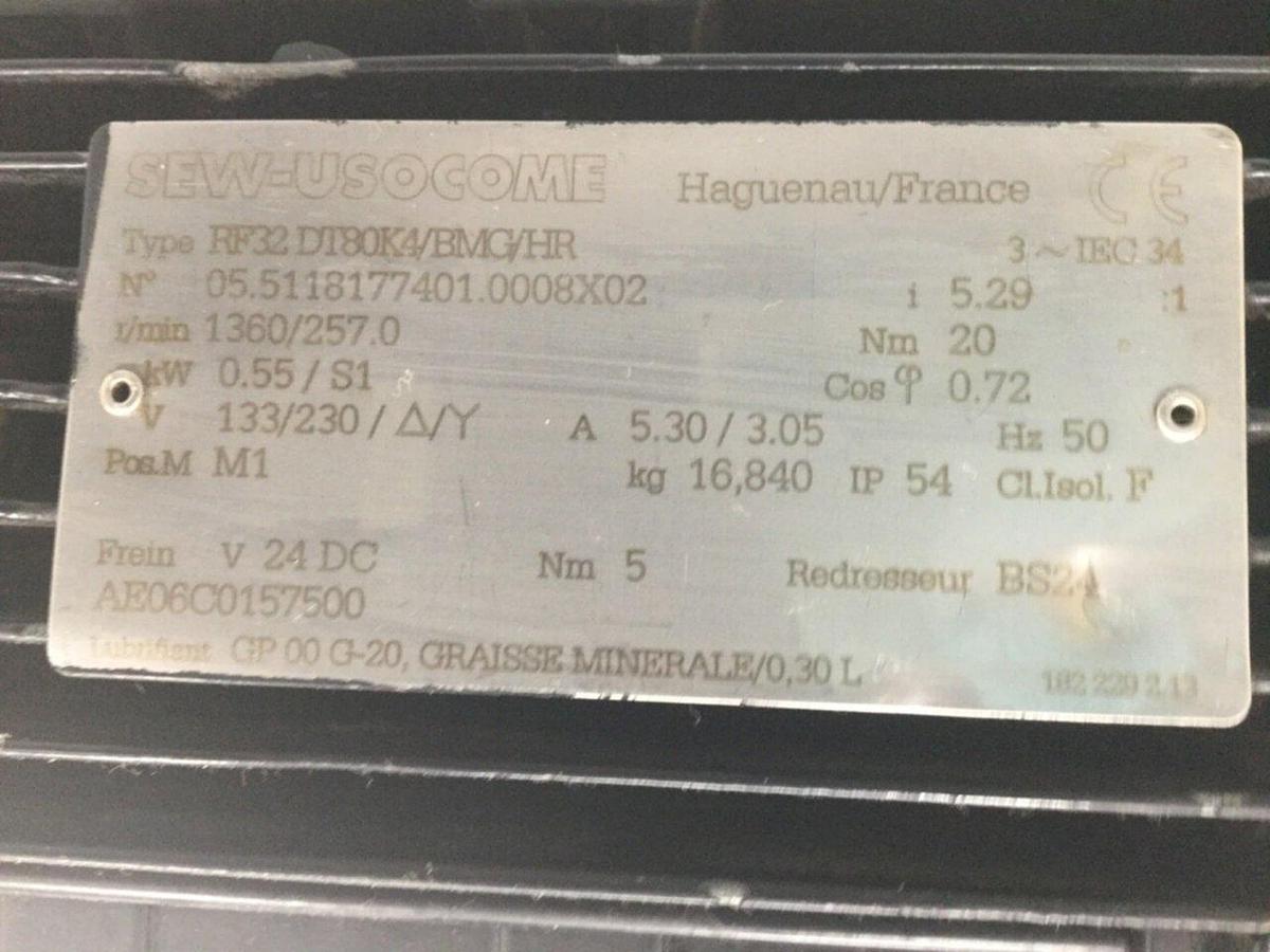 Used SEW USOCOME Servo Motor RF32DT80K4/BMG/HR USED