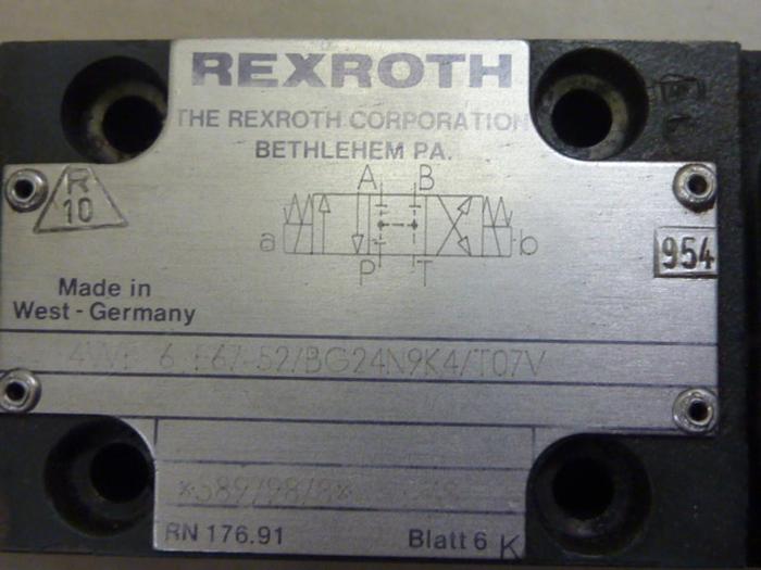 Used REXROTH Hydraulic Valve 4WE6E6752BG24N9K4T07V #63903