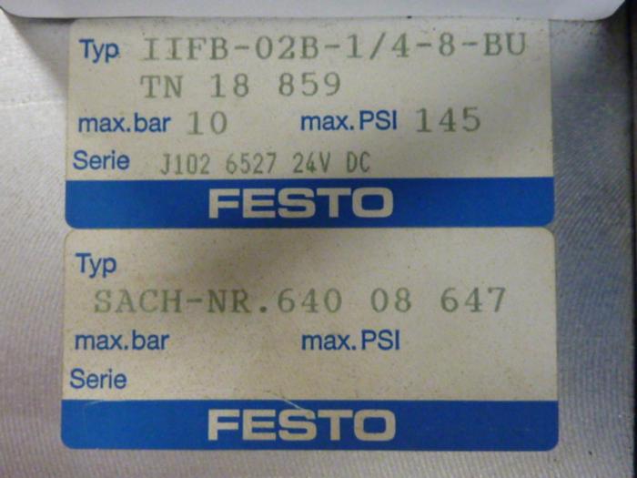 Used FESTO Control Block / Valve Terminal IFB8-02 #52754