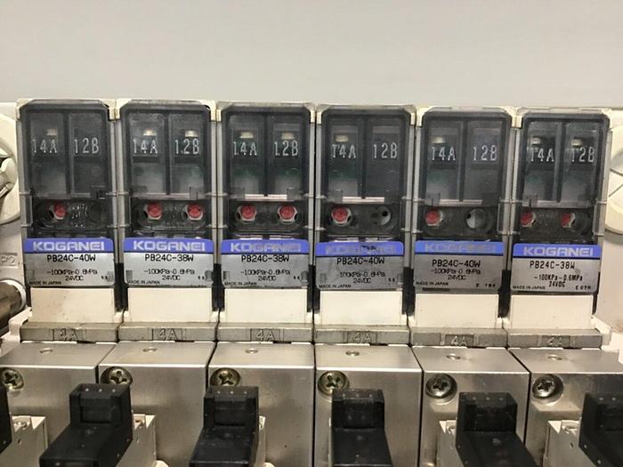 Used KOGANEI Block w/ Valves PBM6P-3W #120980