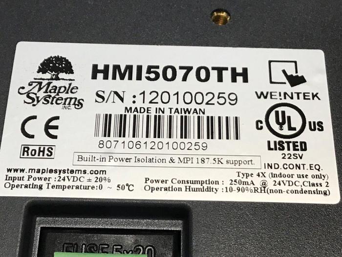 Used MAPLE SYSTEMS Operator Panel HMI5070TH Used