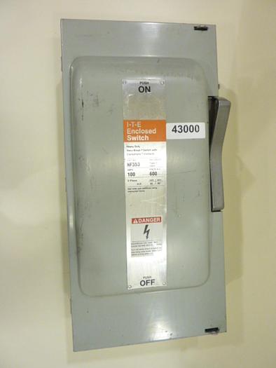 Used ITE SIEMENS 100 Amp Safety Disconnect Switch NF353 #43000