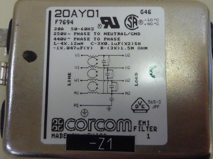 Used CORCOM EMI Filter 20AY01 #64208