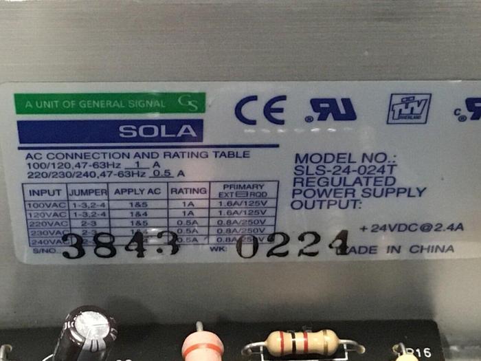 Used SOLA ELECTRIC Power Supply SLS-24-024T #112650
