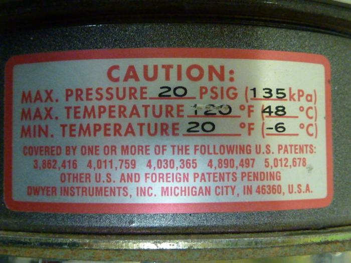 Used DWYER Gauge Transmitter N41M #53747
