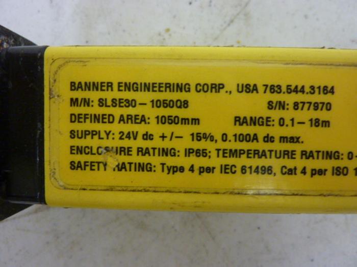 Used BANNER ENGINEERING Light Curtain Emitter SLSE30-1050Q8 Used