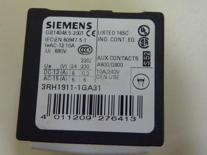 Used SIEMENS Auxiliary Contact Block 3RH1911-1GA31 #76163