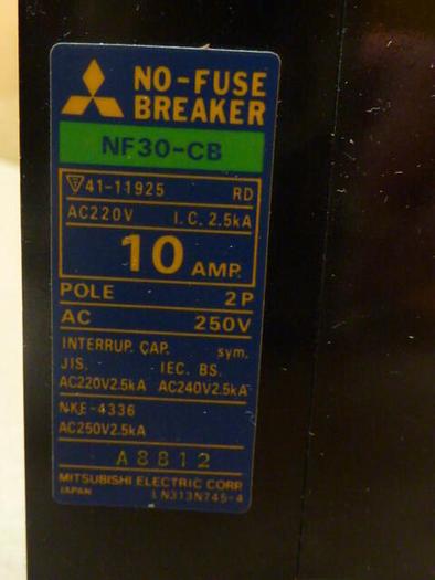 Used MITSUBISHI 10 Amp Circuit Breaker NF30-CB-10 #35205