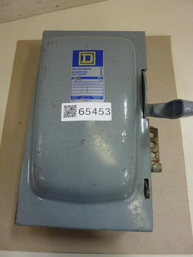 Used SQUARE D 30 Amp Disconnect Safety Switch A87411 #65453