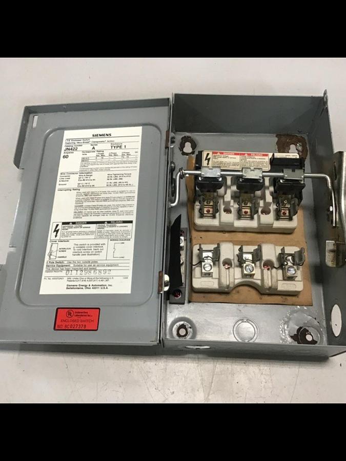 Used SIEMENS 60 Amp I-T-E Disconnect Switch JN422 USED