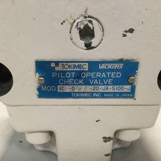 Used TOKIMEC Pilot Operated Check Valve 4CG-06-A-20-JA-S100-J #95880