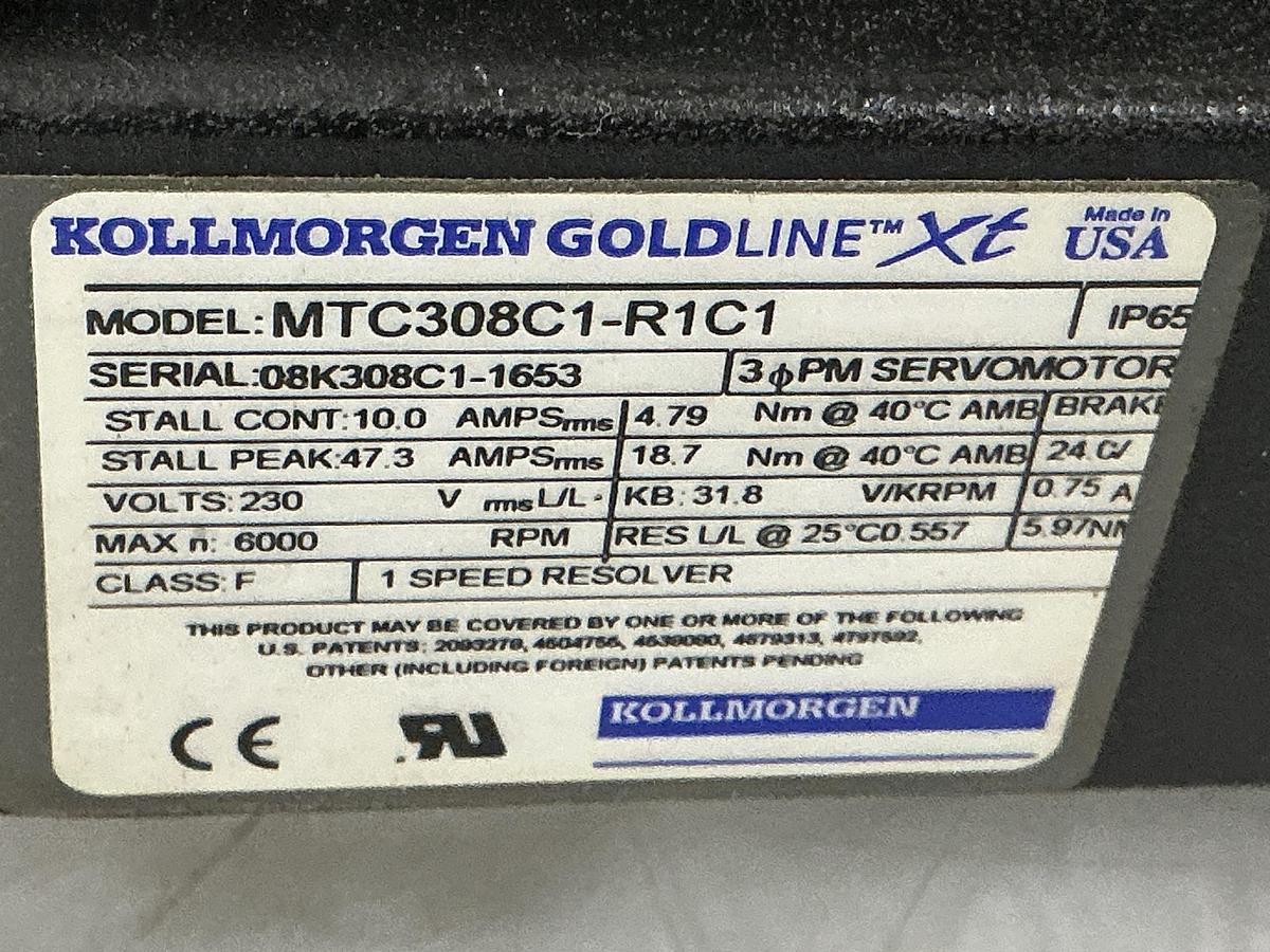 Used KOLLMORGEN GOLDLINE XT MTC308C1-R1C1
