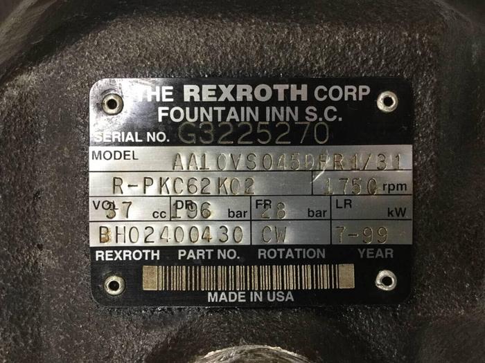 Used REXROTH Hydraulic Pump AA10VSO45DFR131RPKC62K02 Used