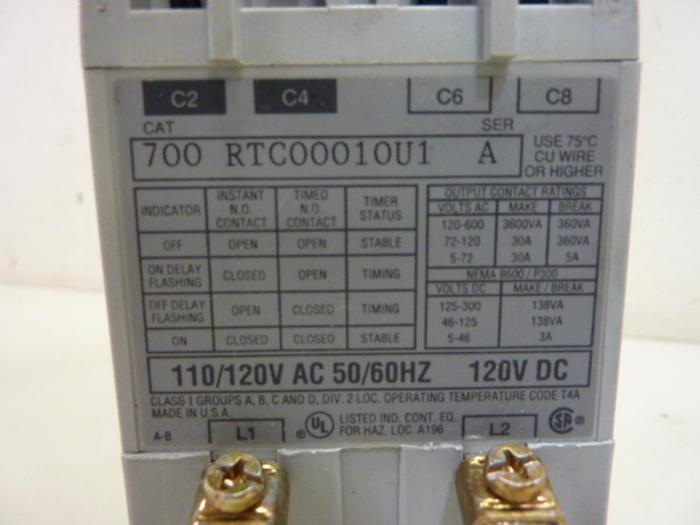 Used ALLEN BRADLEY Solid State Timer 700-RTC00010U1 SER A #61836