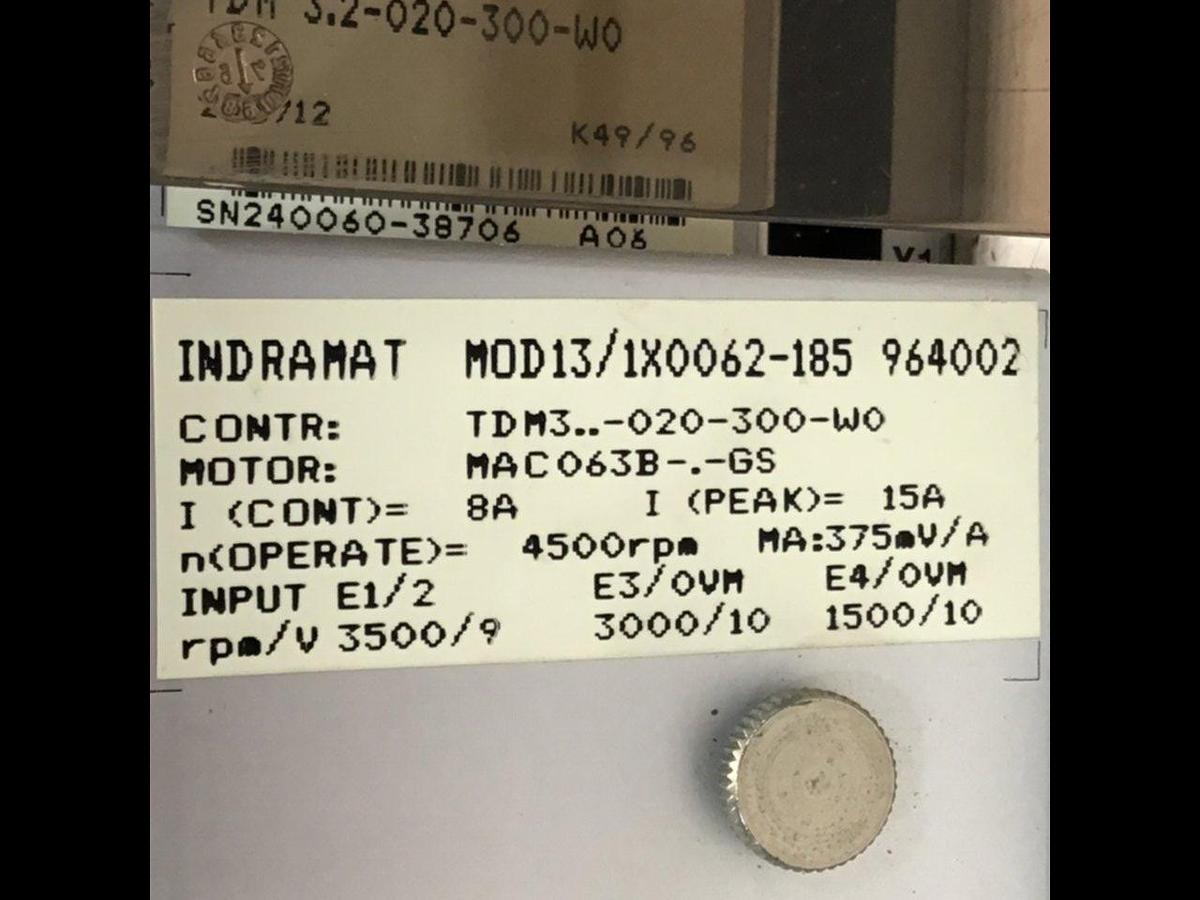 Used INDRAMAT Power Supply TDM3.2-020-300-W0 #123464