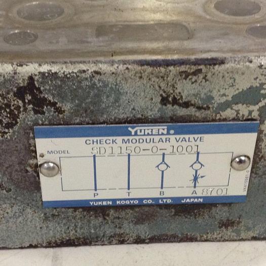 Used YUKEN Check Modular Valve SD1150-0-1001 #80555