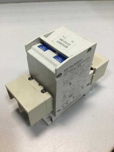 Used MITSUBISHI 1 Amp Circuit Breaker CP30-BA-2P-1A #103608