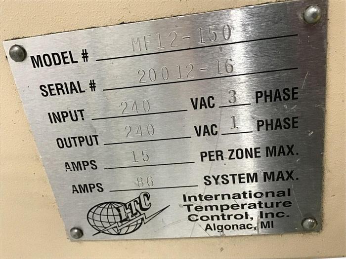 Used ITC 12 Zone Hot Runner Controller MF12-150 TP #134074