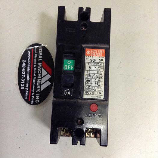 Used HITACHI 5 Amp Circuit Breaker F-30F-5 #75746