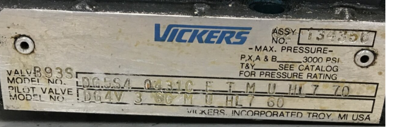 Used VICKERS Valve DG5S40431CETMUHL770 USED