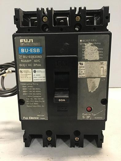 Used FUJI ELECTRIC 60 Amp Circuit Breaker BU-ESB3060 #127460