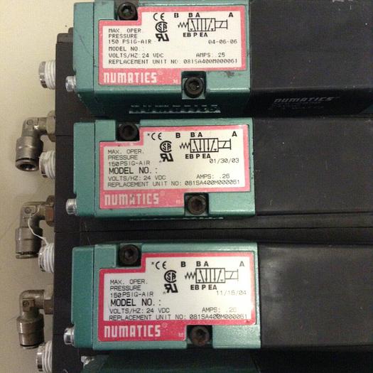 Used NUMATICS Control Block w/ Valves 082SA415M #80006