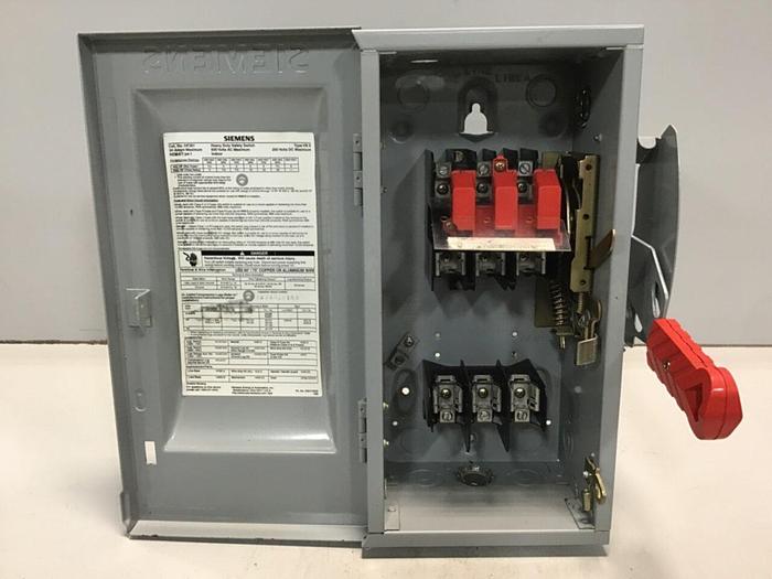 Used SIEMENS 30 Amp Disconnect Switch HF361 #130226