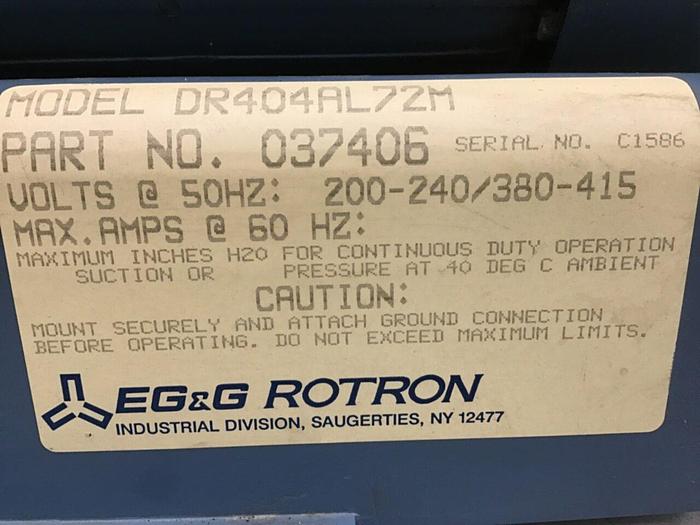 Used EG&G ROTRON Blower DR404AL72M #134278