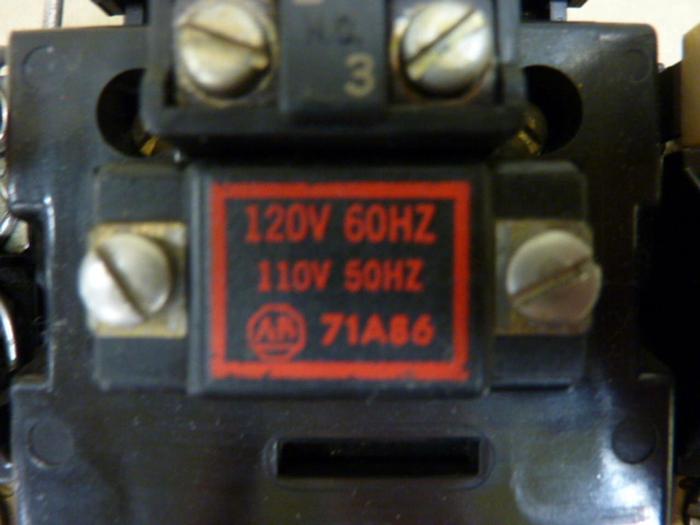 Used ALLEN BRADLEY Motor Starter Size 1 709-BOD103 SER K #30111