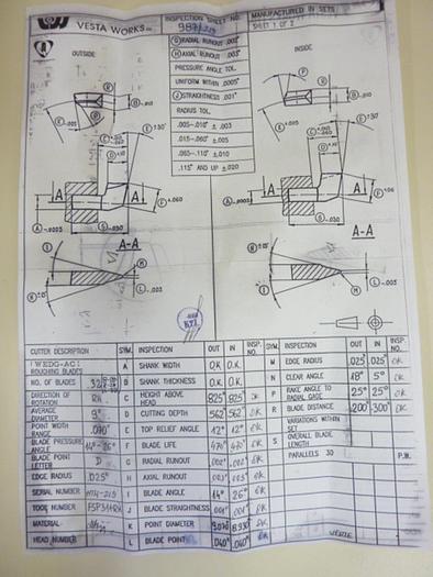 VESTA Cutting Blades FSP311RH #45059