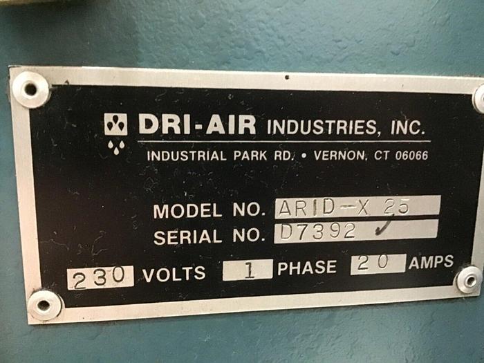 Used DRI AIR INDUSTRIES Desiccant Dryer ARID-X 25 Used
