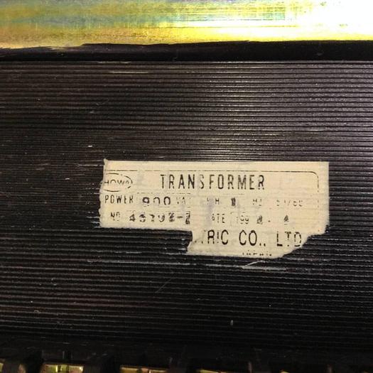 Used SHOWA 0.9 kVA Transformer 45792-2 #80059
