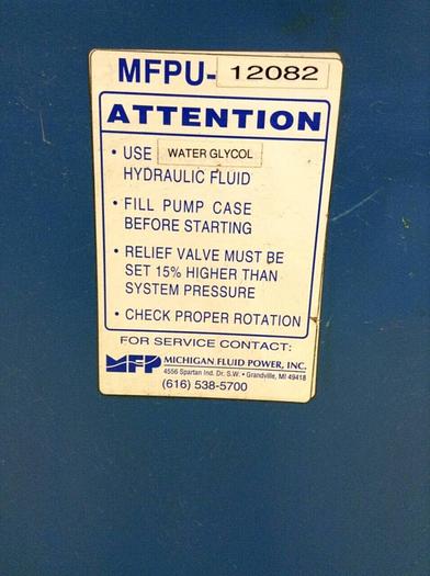 Used MICHIGAN FLUID POWER Hydraulic Power Pack RM-08-22 Used