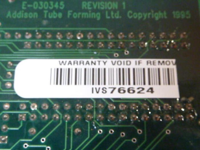 Used ADDISON TUBE FORMING LTD Circuit Board E-030350 #31838