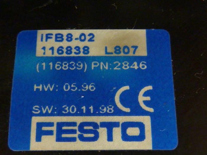 Used FESTO Control Block / Valve Terminal IFB8-02 #52813