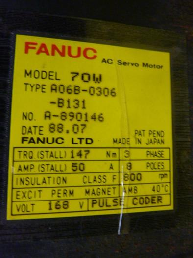 Used FANUC AC Servo Motor A06B-0306-B131 Used