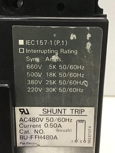 Used FUJI ELECTRIC 60 Amp Circuit Breaker BU-ESB3060 #127467