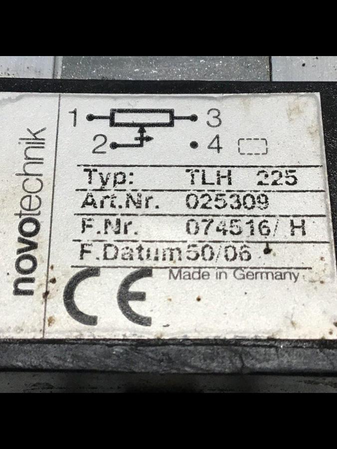 Used NOVOTECHNIK Position Transducer TLH225 Used