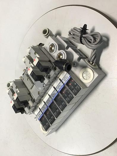 Used KOGANEI Manifold w/ Valves PBM6P-9W #120954