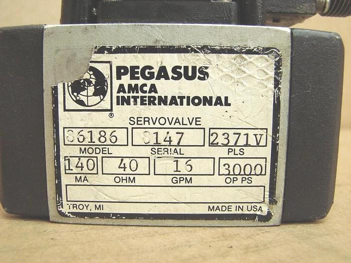 Used PEGASUS Servo Valve 86186 Used