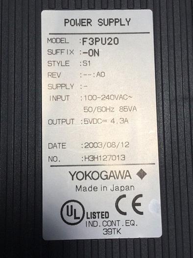 Used YOKOGAWA Power Supply F3PU20 #101151