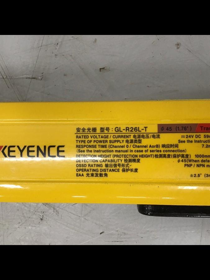 Used KEYENCE CORP Light Curtain GL-R26L-T #140565