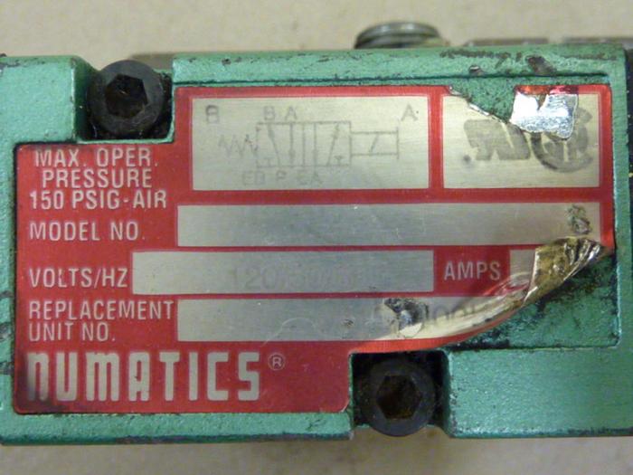 Used NUMATICS Valve 081SA400K MANIFOLD #58943