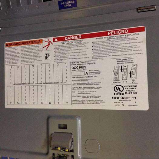 Used SQUARE D Load Center QOC16US #80910