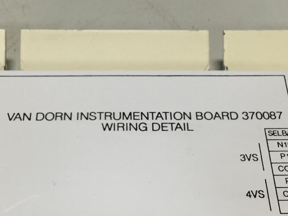 Used VAN DORN Instrumentation Board 370087 USED