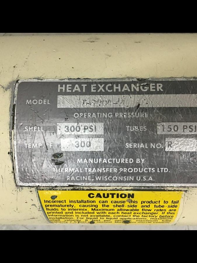 Used THERMAL TRANSFER Heat Exchanger L-1004-76888 Used