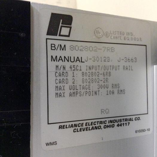 Used RELIANCE ELECTRIC Automate Digital I/O Rail 45C1A #71546